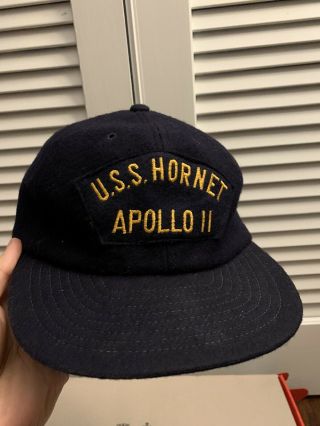 U.  S.  S Hornet Apollo 11 Recovery Hat - NASA Vintage Wool Cap - Harvard 2