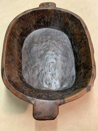 Vintage,  Extra Large Wooden Dough Bowl,  Hand Carved,  Farmhouse Bread Trencher