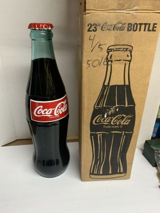 Huge Coca Cola Coke Soda Fountain Countertop Display Glass Bottle 23 " Tall