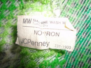 1 pair Vtg 1970 ' s Green Pleated Window Curtains Panels Drapes JCPenney 72 
