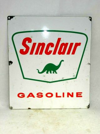 Vintage Sinclair Gasoline Porcelain Sign Gas Pump Plate Dino 12 X 13.  5
