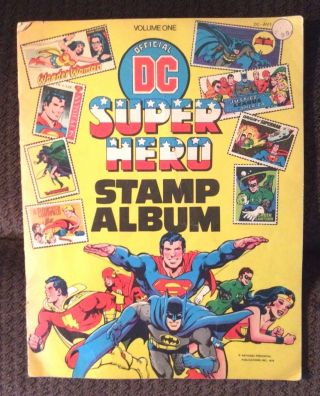 Vintage 1976 Dc Hero Stamp Album Complete With All Stamps