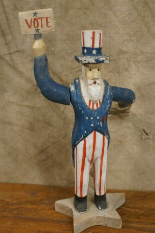 Antique Vintage Uncle Sam Vote Whirligig Folk Art 2