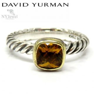 Nyjewel David Yurman Sterling Silver 18k Gold Citrine Cable Twist Ring