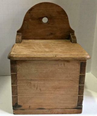 Vtg/antq C1850 Swedish Scandinavian Wood Spice Salt Pantry Dovetailed Box
