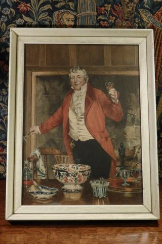 An Antique Etching By Walter Dendy Sadler Of A Man Holding A Drinking Glass