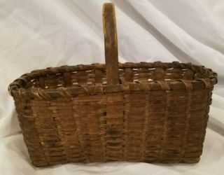 Antique Primitive Shaker Berry Basket Splint Wood Oak Or Ash - Aafa