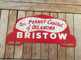 Old Bristol Peanut Capitol Of Oklahoma Advertising License Plate Topper