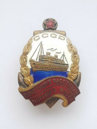 Soviet Military Navi Badge " Honorary Worker Of The Navy " Sn 9227