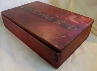 Antique Country Primitive Advertising General Store Box Signed C.  S.  Packard