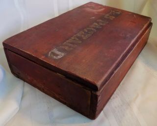 ANTIQUE Country PRIMITIVE Advertising GENERAL STORE BOX Signed C.  S.  PACKARD 2
