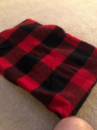 Vintage Marlboro Country Store 68x56 Wool Blanket Throw Red & Black Plaid