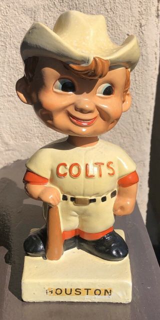 Vintage 1960’s Houston Colts 45’s Bobblehead Baseball Noodler Doll Japan