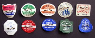 1980 - 1989 Complete - Vintage Early Ocean City,  Nj Seasonal Beach Tag / Badge