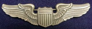 Ww2 Us Army Air Force Sterling Pilot Wing Pin Back Badge 3 In Ns Meyer
