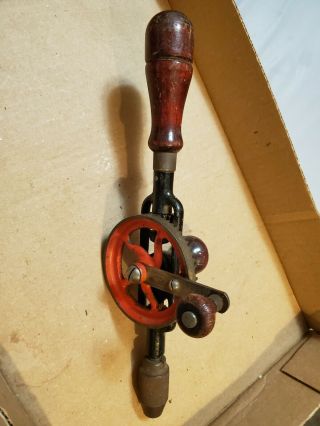 Vintage Millers Falls Hand Drill No.  5 Wooden Handles