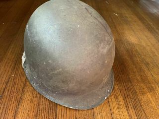 Early Wwii Us Army Fixed Bale Helmet W/msa Liner 201b Stamp As - Is Barn Find