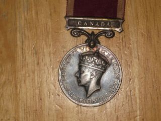 George Vi Canadian Medal Army Long Service Good Conduct Medal Bar Canada