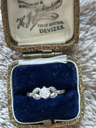 Antique Art Deco 18ct Gold And Platinum Diamond Solitaire Ring