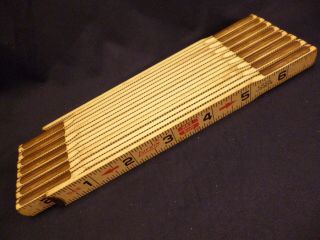 Vintage Lufkin No.  068 Wood Folding Rule 8ft Red End Ruler Usa 8 