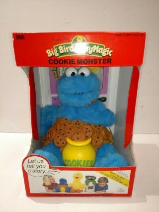 1986 Ideal Cookie Monster Big Bird Story Magic Talking Animated