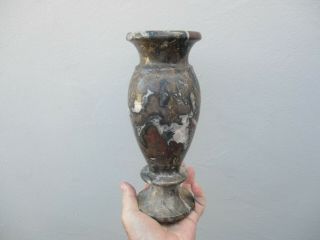 A Large Antique Cornish Serpentine Turned Stone Vase C1900