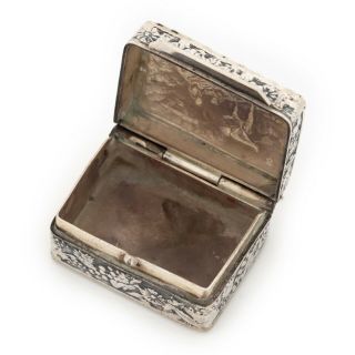 Antique Vintage Victorian Sterling 800 Silver GEBRUDER KUHN Pillbox Snuff Box 2
