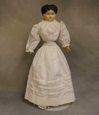 18 " Antique Paper Papier Mache Sonneberg Germany 1870s Doll Antique Cloth Body