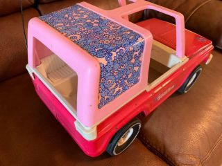 Vintage Tonka Pink Daisy Flower Power Barbie Pressed Steel 70s Bronco Jeep