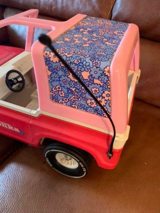 Vintage Tonka Pink Daisy Flower Power Barbie Pressed Steel 70s Bronco Jeep 3