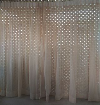Vintage Jc Penney Sheer Curtains Pinch Pleat 116 " Wide X 84 " Long