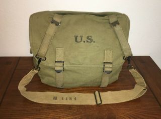 Wwii Us Army M1936 Musette Bag & Strap - Paratrooper - 1943