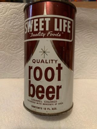 Vintage Sweet Life Quality Root Beer 12 Oz Flat Top Soda Can