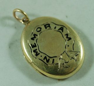 Victorian 15ct Yellow Gold Enamelled Mourning Locket 5.  4g 2.  8cm X 2.  2cm