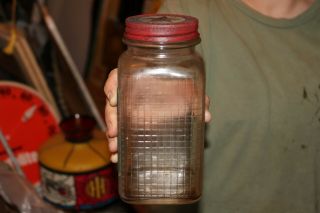 Vintage 1940 ' s Texaco Motor Oil Gas Station Glass Bottle Jar Can Sign 2