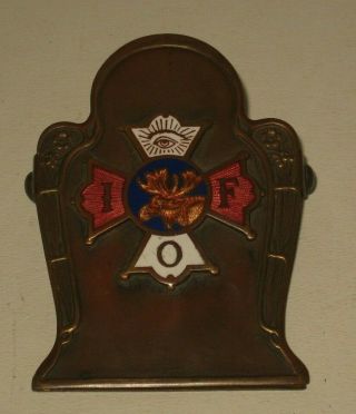 Antique Iof Independent Order Of Foresters Advertising Enamel & Brass Paper Clip