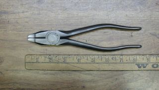 Old Tools Utica 50 - 8 Side Cutting Linesman Pliers,  8 - 1/8 ",  Made In Usa,  Xlint