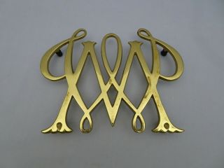 Virginia Metalcrafters Williamsburg 1950 William And Mary Brass Cipher Trivet