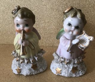 Set Of 2 Vintage 50s 60s Ajax Christmas Choir Angel Figurines Japan
