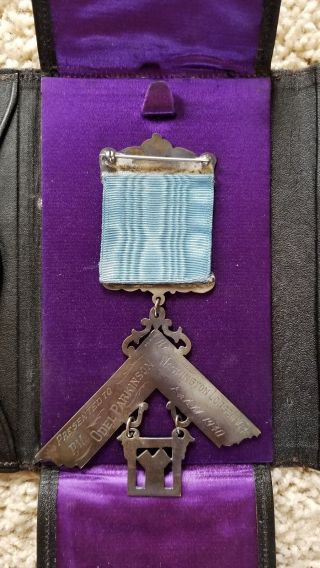 1940 Sterling Silver.  925 Masonic Freemason Medal Wm.  Lehmberg & Sons Lodge 164 3