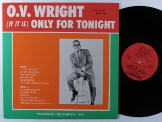 O.  V.  Wright (if It Is) Only For Tonight Backbeat Lp Mono Promo