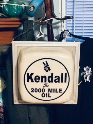 Vintage Kendall The 2000 Mile Oil Light Up Sign Great Americana