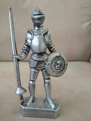 Medieval Knight Suit Of Armor Sword And Shield Figurine Statue