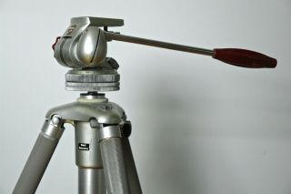 Vintage LINHOF Aluminum Camera Tripod w/ mod.  56 Pan & Tilt Head 27 