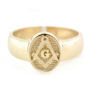 Solid 10k Gold Masonic Ring Master Mason Freemason Masonry Solid Back