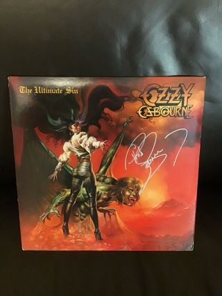 Vinyl Records - Ozzy Osbourne - The Ultimate Sin - Vg,  Signed By P.  Soussan