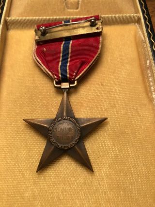 Wwii Us Bronze Star Medal Named Engraved In Case Exc