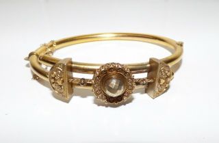 Victorian Etruscan Cuff Bangle Gilded Ornate Bracelet Hinged Baroque Bracelet