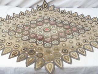 Antique 19th C.  Wool Penny Rug