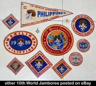 1959 Philippines BOY SCOUT 10th WORLD JAMBOREE Square Small PATCH C 3